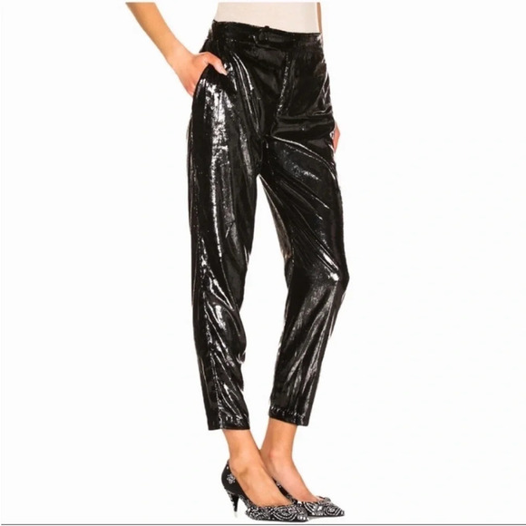 RtA Taja black fuzzy textured pants - Picture 2 of 12